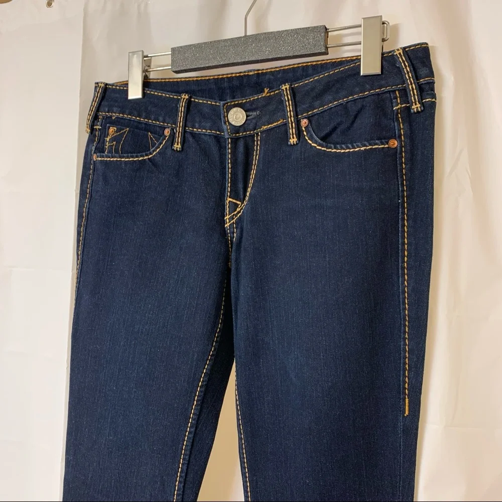 True Religion Dark Indigo Flare Jeans - Picture 3 of 14